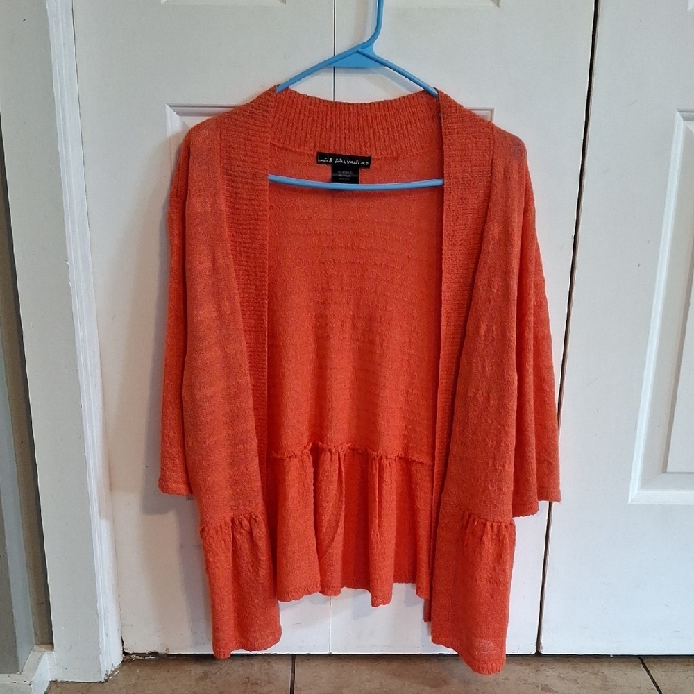 United States Sweaters Vibrant Orange Cardigan